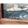 GRANDE QUADRO ACQUERELLO G. Roncaglia ANTICA VEDUTA VARALLO ponte fiume Sesia