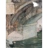 GRANDE QUADRO ACQUERELLO G. Roncaglia ANTICA VEDUTA VARALLO ponte fiume Sesia