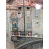 GRANDE QUADRO ACQUERELLO G. Roncaglia ANTICA VEDUTA VARALLO ponte fiume Sesia