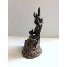 ANTICA STATUA BUDDA SEDUTO PREGHIERA MEDITAZIONE OTTONE PATINA VINTAGE 