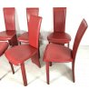SET 6 SEDIE VINTAGE DESIGN ROSSE WIND CUOIO MODELLO JULIA VENTO MADE IN ITALY 