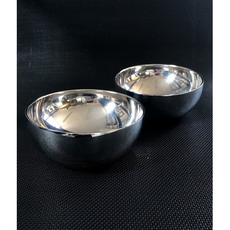 COPPIA Ciotola DOUBLE DUL0 2/25 SMALL DESIGN D'Urbino Lomazzi PER ALESSI Acciaio