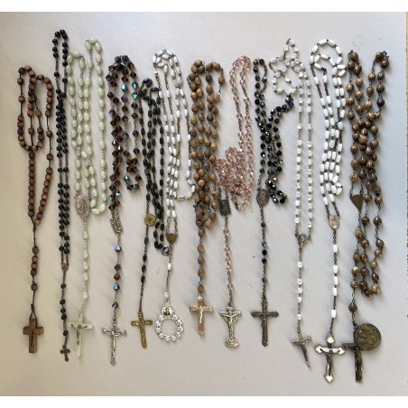 LOTTO n° 12  ANTICHI VECCHI CORONE ROSARIO COLLEZIONE RELIGIOSO PREGHIERA CROCE