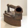 GRANDE RARO ANTICO FERRO DA STIRO a CAMINO al CARBONE EPOCA 1800 antique iron 