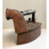 GRANDE RARO ANTICO FERRO DA STIRO a CAMINO al CARBONE EPOCA 1800 antique iron 