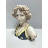 ANTICO BUSTO M. Salvini MAIOLICA BIANCA SMALTO POLICROMO David del Verrocchio 