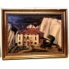 QUADRO DIPINTO OLIO Carlo Monti PAESAGGIO ROCCA CASA RURALE LAGO MAGGIORE