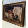 QUADRO DIPINTO OLIO Carlo Monti PAESAGGIO ROCCA CASA RURALE LAGO MAGGIORE