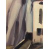 QUADRO DIPINTO OLIO Carlo Monti PAESAGGIO ROCCA CASA RURALE LAGO MAGGIORE