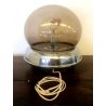 LAMPADA TAVOLO METALLO PLEXIGLASS FUME' FIORI FIBRA OTTICA GIREVOLI ANNI '70 