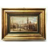 QUADRO OLIO TAVOLA V. Darneir VEDUTA CITTA' ORIENTALE PIAZZA MOSCHEA CUPOLA '900