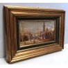 QUADRO OLIO TAVOLA V. Darneir VEDUTA CITTA' ORIENTALE PIAZZA MOSCHEA CUPOLA '900