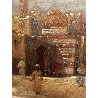 QUADRO OLIO TAVOLA V. Darneir VEDUTA CITTA' ORIENTALE PIAZZA MOSCHEA CUPOLA '900