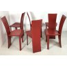SET 6 SEDIE VINTAGE DESIGN ROSSE WIND CUOIO MODELLO JULIA VENTO MADE IN ITALY 