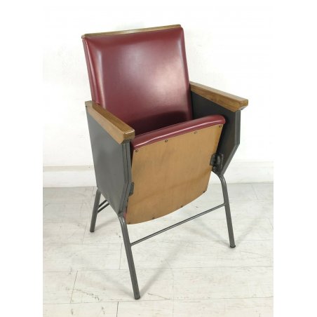 SEDIA POLTRONA VINTAGE CINEMA ANNI 50 IMBOTTITA MODERNARIATO MID CENTURY ITALIA 