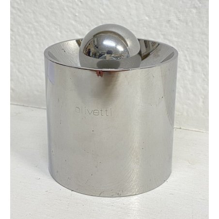 FERMACARTE OLIVETTI SFERA ACCIAIO INOX DESIGN GIORGIO SOAVI 1967 PAPER WEIGHT 
