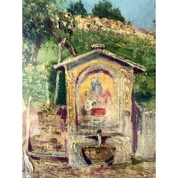 ANTICO PICCOLO QUADRO OLIO Barberis Colazza ALTO VERGANTE San Bernardo EDICOLA 