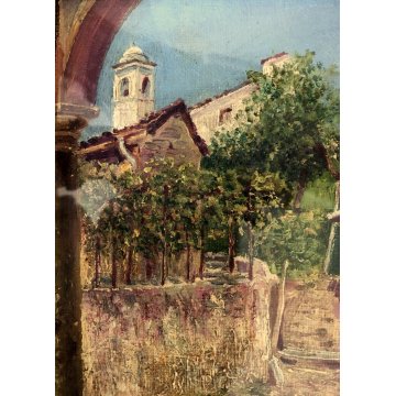 ANTICO PICCOLO QUADRO OLIO Barberis Colazza ALTO VERGANTE San Bernardo EDICOLA 