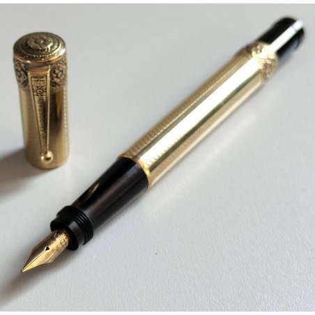 FENDOGRAPH Antica Penna Stilografica RETRATTILE Safety ORO 18kr OLD FOUNTAIN PEN