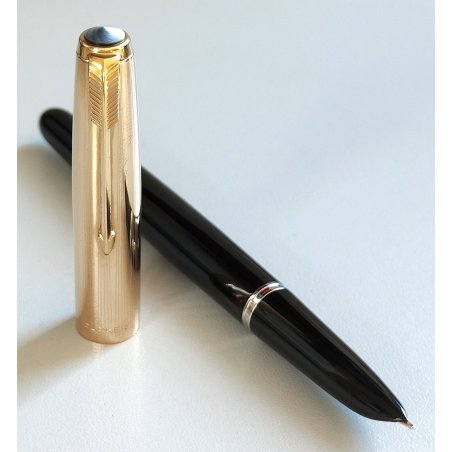 ANTICA PENNA STILOGRAFICA Parker 51 ORO 12k ANNI 50 R.Gold OLD FOUNTAIN PEN box