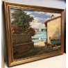 GRANDE QUADRO OLIO TAVOLA Solaro SCORCIO "Orta casa del barcaiolo" LAGO D'ORTA