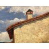 GRANDE QUADRO OLIO TAVOLA Solaro SCORCIO "Orta casa del barcaiolo" LAGO D'ORTA