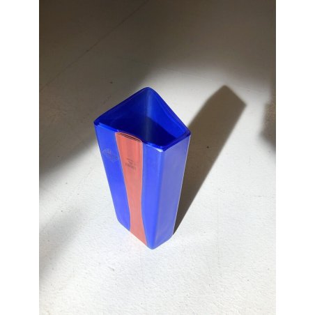 VASO SCULTURA VETRO Murano DESIGN BAROVIER & TOSO MATERICO MODERNISTA BLU 70'S