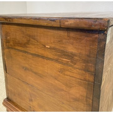 ANTICA PICCOLA CASSAPANCA LEGNO ABETE PANCA BAULE EPOCA 1800 OLD RUSTICA BAITA 