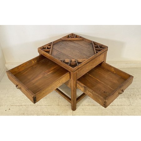 ANTICO TAVOLINO CIABATTINO CALZOLAIO LEGNO ABETE 1800 BANCO BANCHETTO SCARPIERE 