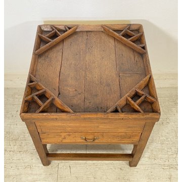 ANTICO TAVOLINO CIABATTINO CALZOLAIO LEGNO ABETE 1800 BANCO BANCHETTO SCARPIERE 