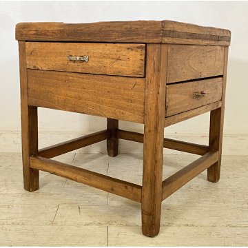 ANTICO TAVOLINO CIABATTINO CALZOLAIO LEGNO ABETE 1800 BANCO BANCHETTO SCARPIERE 