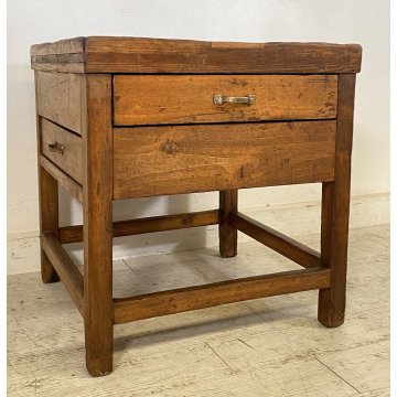 ANTICO TAVOLINO CIABATTINO CALZOLAIO LEGNO ABETE 1800 BANCO BANCHETTO SCARPIERE 