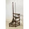 ANTICA SCALETTA INGLESE LIBRERIA BIBLIOTECA LEGNO FAGGIO SCALA ANGOLO SCAFFALE 