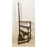 ANTICA SCALETTA INGLESE LIBRERIA BIBLIOTECA LEGNO FAGGIO SCALA ANGOLO SCAFFALE 