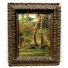 QUADRO DIPINTO OLIO Camillo Besana PAESAGGIO ALPINO BOSCO ABETI MALESCO ALPI 800