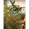 QUADRO DIPINTO OLIO Camillo Besana PAESAGGIO ALPINO BOSCO ABETI MALESCO ALPI 800