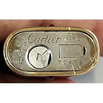 RARO Must de Cartier ACCENDINO TASCA vintage ORO PL. ARGENTO box LIGHTER BRIQUET