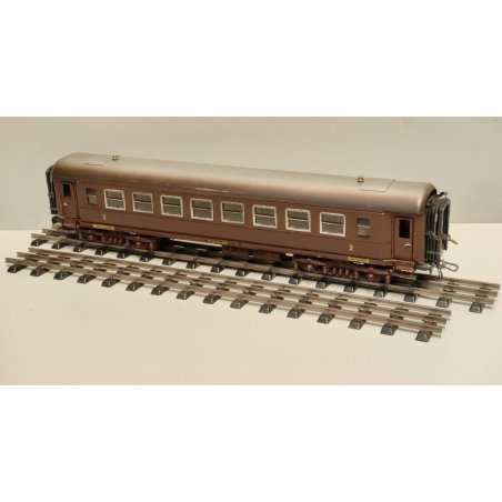 ANTICA CARROZZA PASSEGGERI FS 2° classe LATTA epoca 900 TRENINO MARKLIN ? LUCI