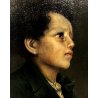 QUADRO DIPINTO COPIA D'AUTORE A. Mancini PICCOLO SAVOIARDO RITRATTO VIOLINO '800
