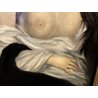 ANTICO QUADRO DIPINTO OLIO RITRATTO FIGURA NUDO FEMMINILE CORNICE GUILLOCHE '800