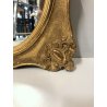 ANTICA SPECCHIERA SPECCHIO OVALE CORNICE LEGNO DECORO FREGI PASTIGLIA DORATO 
