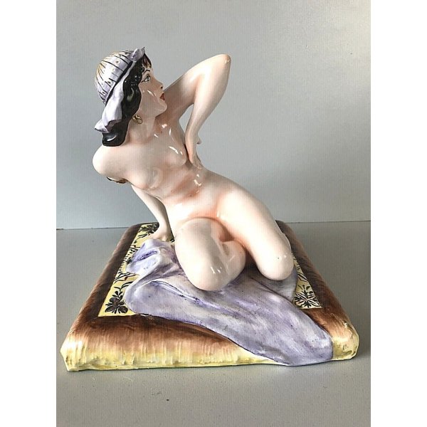 ANTICA SCULTURA CERAMICA A. Pannunzio NUDO DONNA EGIZIANA Egyptian woman ANNI 30