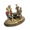 GRANDE SCULTURA RESINA Capodimonte Tepizzi SCUGNIZZI GIOCO DELLE CARTE POKER 900