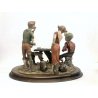 GRANDE SCULTURA RESINA Capodimonte Tepizzi SCUGNIZZI GIOCO DELLE CARTE POKER 900