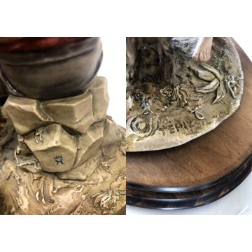 GRANDE SCULTURA RESINA Capodimonte Tepizzi SCUGNIZZI GIOCO DELLE CARTE POKER 900