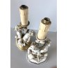 COPPIA ABATJOUR SCULTURA PORCELLANA Capodimonte FIGURE PUTTI ANGELI AMORINI '900