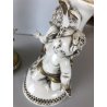 COPPIA ABATJOUR SCULTURA PORCELLANA Capodimonte FIGURE PUTTI ANGELI AMORINI '900