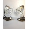 ANTICA COPPIA ABATJOUR OTTONE VETRO MURANO Ercole Barovier&Toso DECO' ANNI 30/40