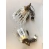 ANTICA COPPIA ABATJOUR OTTONE VETRO MURANO Ercole Barovier&Toso DECO' ANNI 30/40