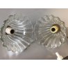 ANTICA COPPIA ABATJOUR OTTONE VETRO MURANO Ercole Barovier&Toso DECO' ANNI 30/40